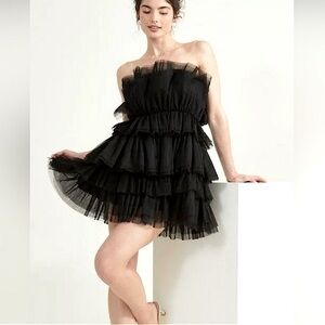 Altar'd State Daria Black Tulle Dress